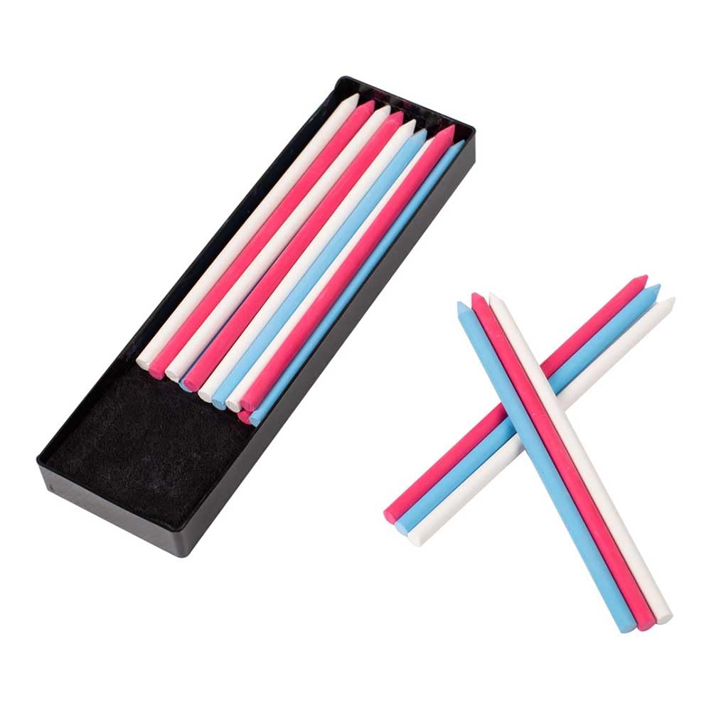Bohin France Chalk Pencil Refill - Tool for Marking Pattern Lines, Pleats or Buttonholes on Fabric, Multicolour - 16 Pieces