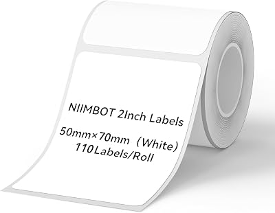 NIIMBOT B1 Label Maker Tape 110 Labels/Roll 50x70mm Black on White Refill