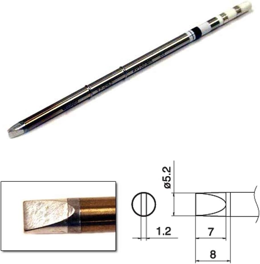 Hakko T15-D52 Soldering Iron Tip Chisel Shape 5.2mm x 7mm x 8mm for FM-2027 / FM-2028 Silver, Multicolor, 5.2mm x 8mm - Image 3