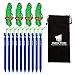 Geertop 10 Pack Camping Tent Stakes Aluminum + 4 Pack 4mm Reflactive Tent Guy Lines with Tensioner Ultralight Tent Cord and Stakes for Hiking Hunting Outdoor Activity Blue