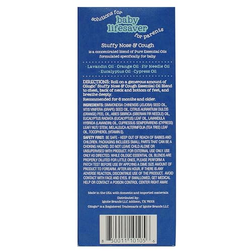 Oilogic Baby Bath Essentials Stuffy Nose and Cough RollOn for Babies