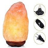 SUNNEST HSL-2 Himalayan Salt Lamp Natural Himilian Hymalain Pink Salt Rock Lamps (5-8 lbs,6.5-9), Hymilian Sea Salt Crystal Night Light With Wood Base Dimmer Control, Best Christmas Decorations Gifts