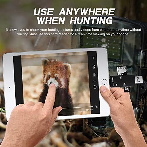 SD/Micro SD Card Reader for iPhone/iPad/Mac/Android/Computer/Camera,Trail Camera Viewer &Memory Card Reader Micro SD Card Adapter to View Hunting Game Camera Photos and Videos on Smartphone - Thumbnail 6