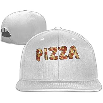 Yishuo Mens Pizza2 Casual Style Jogging White Cap Adjustable Snapback