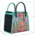 QOGiR Reusable Insulated Neoprene Lunch Bag Tote Purse Boxes-The Unique Design of National Style for Women Girls and Teen Girls (Black Diamond)