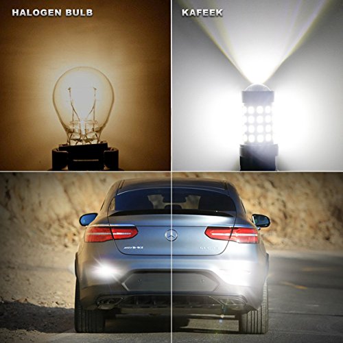 KAFEEK 2x Super Bright 2835 Chipsets 1200 Lumens 3056 3156 3057 3157 LED Bulbs with Projector for Backup Reverse Lights, White - Thumbnail 3