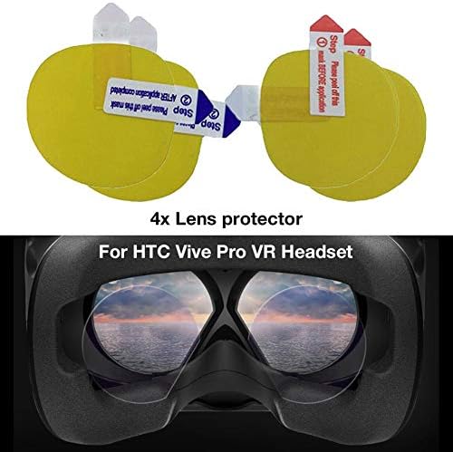 IMSHI 2Pairs VR Glasses Lens Protective Film for HTC Vive Pro VR Headset，HD Clear Lens 5 in1 All-Round Protective Film