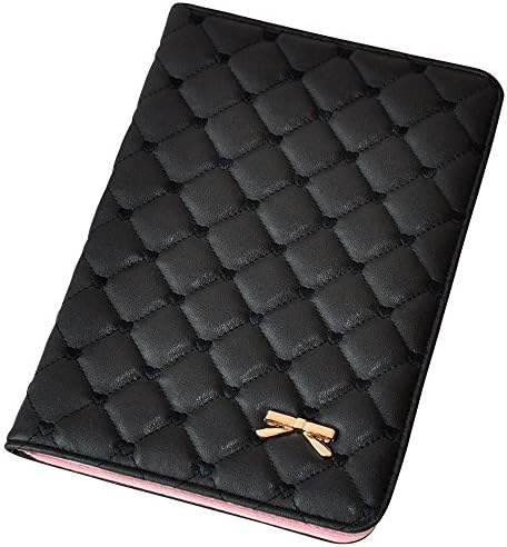 Frankfort Bow Faux Leather Smart Case Stand Cover for iPad Air Mini ( iPad6/Air2 , black)