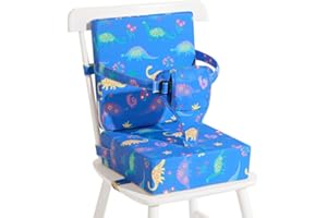 CZRRZL Toddler Booster Seat for Dining Table, Cartoon Booster Seat for Dining Table with Backrest and Adjustable Seat Belts Non-Slip Portable Booster Seat Increasing Cushion for Kid Baby Eating Travel Home