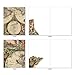 The Best Card Company - 10 Assorted Blank All Occasions Notecards Box Set 4 x 5.12 Inch w/Envelopes Vintage Art Map for Men, Women, Variety Pack (10 Designs, 1 Each) - Topographics M2341OCB