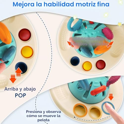 Fyxttalor Kids Toys 1 Year Old, Montessori Sensory Toy for Baby 12-18 Months+ UFO Drag Toys, Fine Motor Educational Toy, Gift for Boys and Girls