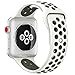 OULUOQI for Apple Watch Band 42mm, Soft Silicone Replacement Band for Apple Watch Series 3, Series 2, Series 1, Sport , Edition, M/L Size (White/Black)