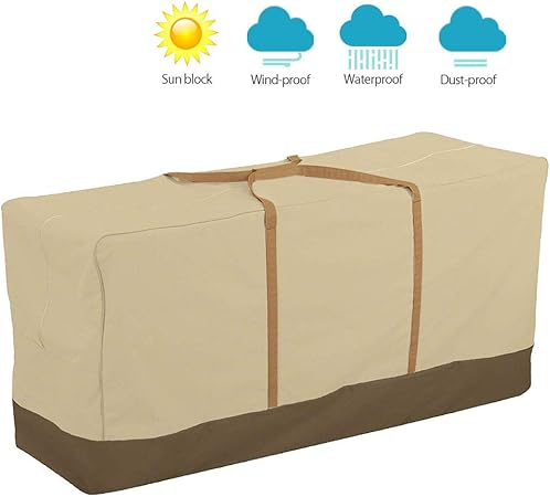 Amazon De Windyeu Aufbewahrungstasche Kissenhulle Aufbewahrung Kissen Mobel Garten Transporttasche Liege Bankkissen Beige Und Kaffee
