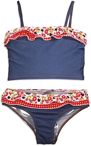 Paris Blues - Little Girls' 2 Piece Tankini Swimsuit, Dark Chambray Blue 30444-4