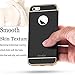 COOLQO Compatible for iPhone 5S/5/SE Case, 3in1 Ultra-Thin Hard Matte Finish Plastic [Tempered Glass Screen Protector] Shockproof Electroplate Cover Skin - Black