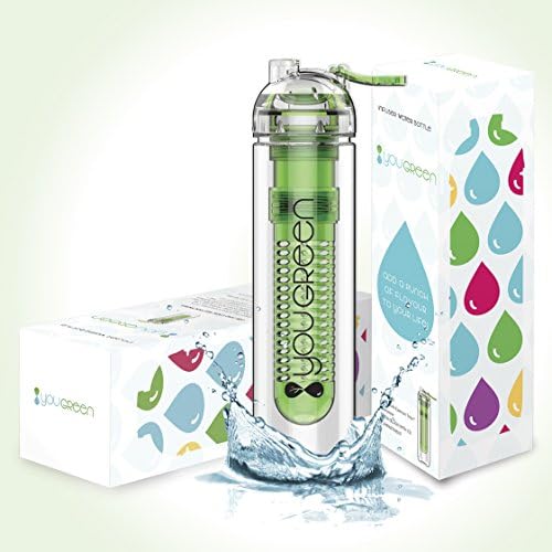 Fruit Infuser Water Bottle YouGreen - The Best Infuser Water Bottle for Sports - 27oz BPA FREE Water Bottle Fruit Infuser - Fruit Infused Water Bottle with FREE Bonus Recipe eBook