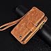 Galaxy S7 Case, CORNMI 14 Card Slot Wrist Shoulder Bag Flip Leather Detachable Magnetic Wallet Case For Samsung S7 (Brown)