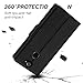 Leather Wallet Phone Case for Sony Xperia XA2 Ultra, IDOOLS Folding Flip Cases Protective Cover Strong Magnetic Closure Protector with Card Slots Kickstand (Black, 6.0
