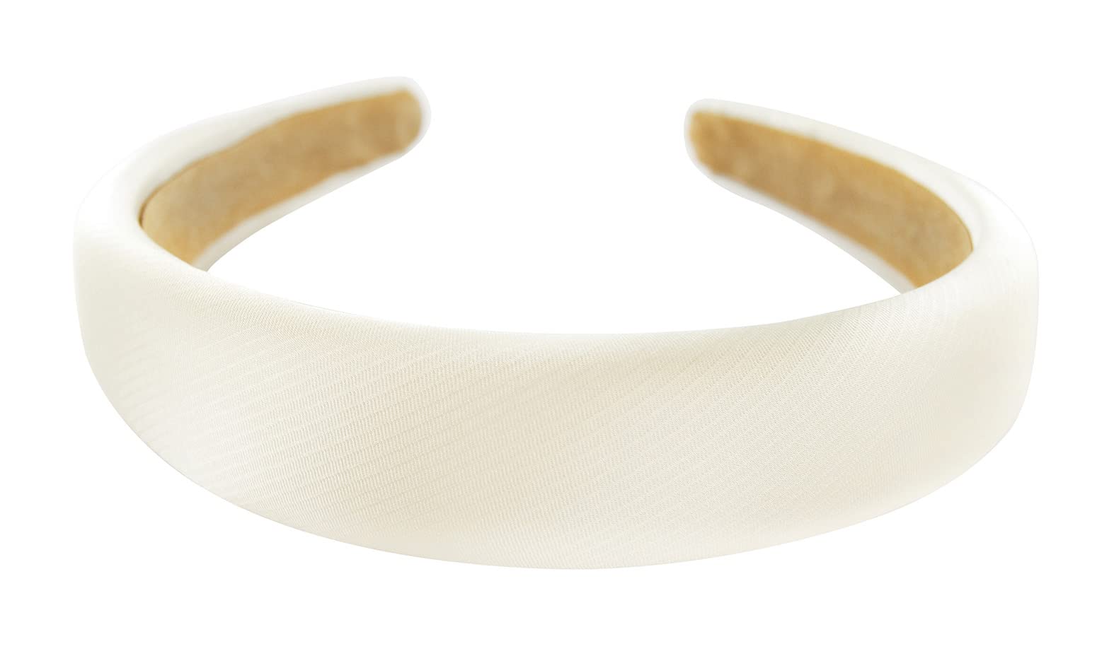 axy Headband with Fabric Padded Metallic Colour – Women's Headband in Metallic Look Headband Hair Accessories HRK2B (Cream White)