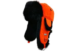 ALKAIDSTAR Fur Winter Trapper Hat,Unisex Taslon Faux Fur Aviator Ski Trapper Trooper Pilot Hat,Snow Eskimo Hat with Ear Flaps