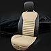 EDEALYN Universal Car Seat Cover PU Leather Car Seat Cushion Driver Seat Cover with Backrest - Car Front Seat Protector Fits 95% of Vehicles-1 Piece (Beige-B)