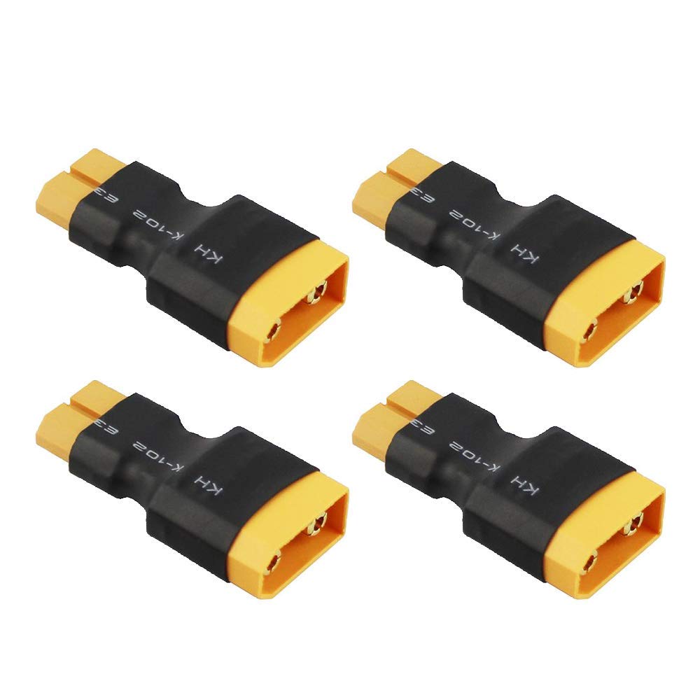 Yowoo 4pcs XT90 Male to XT60 Female Connector Converter Adapter for LiPo Electric Quad/ESC (XT90 Male to XT60 Female)