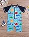 Toddler Kids Baby Boy 6 12 18 24 Months Swimsuit Short Sleeve Bathing Suit Shark Pattern One Piece Swimwear Blue 6-12 Months