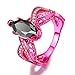 Pink Style 2017 New 1 piece Black & 44 pieces White Zircon Prong Setting Ring