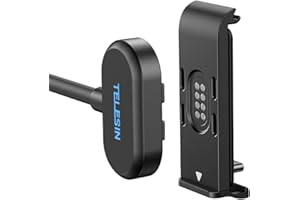 TELESIN Magnetic Charging Side Cover Battery Door and Power Cable Kit for GoPro Hero 13 Hero 12 Hero 11 Hero 10 Hero 9 Black 