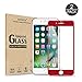 AKWOX (Pack of 2) Screen Protector for iPhone 7 8, Full Cover iPhone 8 7 Tempered Glass Screen Protector with ABS Curved Edge Frame, Anti-Fingerprint HD Screen Protector Film for iPhone 8 7 (Red)