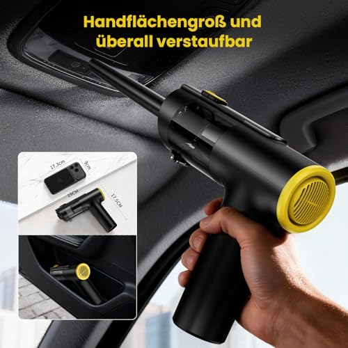 Zynet Handheld Vacuum Cleaner Battery, Wireless, 28000Pa Mini Car Vacuum Cleaner, Strong Suction, 7800 mAh, 60 min Runtime, 3-in-1 with LED Display and Brushless Motor for Car, PC, Sofa, Kitchen