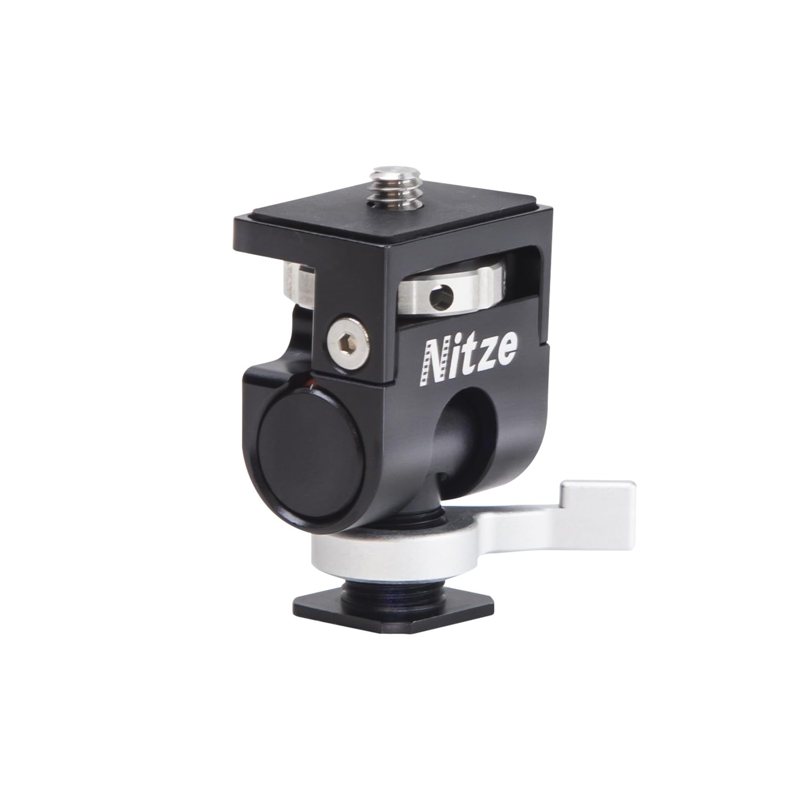 Nitze Camera Monitor Mount with QR Cold Shoe, with 1/4" Screw, Supports 360° Rotation and 180° Tilt, Payload up to 5kg for 5" and 7" Field Monitor - N54-F1