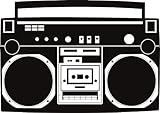 Boombox wall decal removable radio sticker hip hop rap bboy breakdance