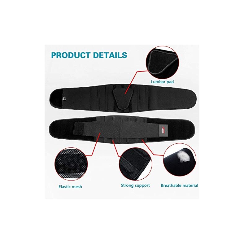 FEATOL Back Brace Support Belt-Lumbar Support Back Brace for Lifting