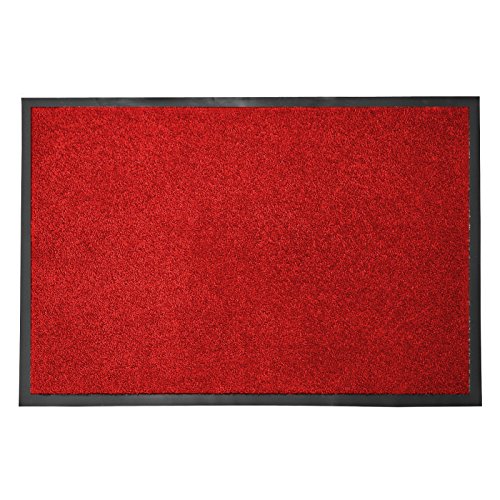 casa pura Entrance Floor Mat, Red, 24" x 36" | Absorbent, Non-slip, Indoor/Outdoor (Multiple Sizes)