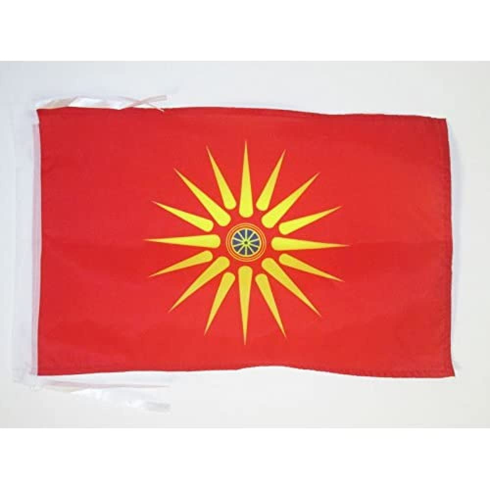 AZ FLAG - Macedonians ethnic Flag - 18'' x 12'' - 100% Polyester Macedonia Small Banner with Two Cords - Fade Resistant - Vivid Colors - 18x12 in - 45x30 Cm โ image 1