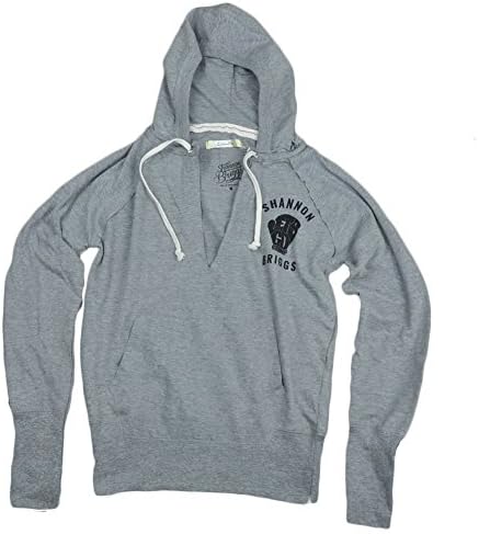 Shannon Briggs The Cannon Lets Go Champ Womens V Neck Sweater Hoodie Gray XLarge