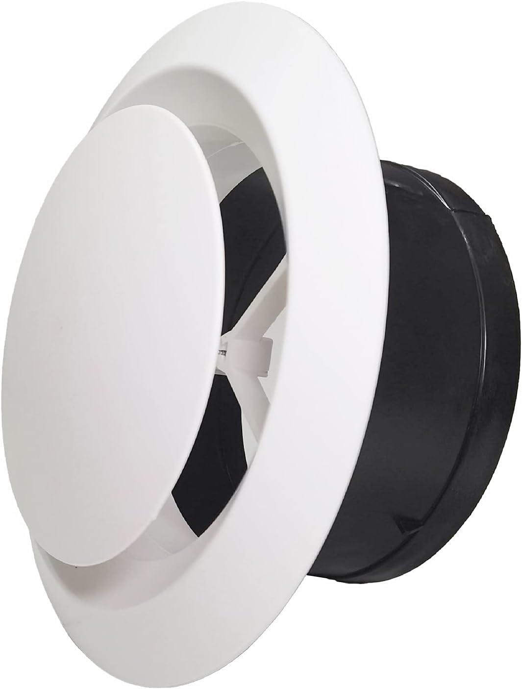 Registers, Grilles & Vents - Adjustable Air Vents, ABS Soffit Vent Round Soffit Air Vents Exhaust Wall Ceilling Vent Wall Ceilling Cover for Indoor Use (4'')