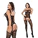 Aritone Fashion Women New Ladies Sexy Fishnet Bodydoll Crotchless Lingerie Nightwear Wholesale Drop Ship (Black)