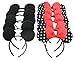 FINEX 12 Pcs Set Mickey Mouse and Minnie Mouse Costume Deluxe Fabric Ears Headband Set of 12