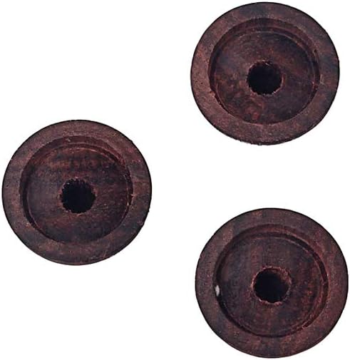 Alnicov 3-Pack Wood Knobs Lp/Strat Style Bell Knobs Guitar Bass Top Hat Wood Knobs With Indicator Dot Rose Wood - Image 4