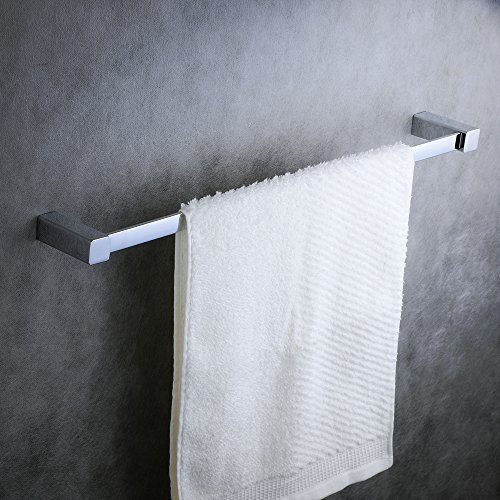 Beelee Chrome Bathroom Accessories Set, Wall Mounted Towel Bar Holder Bath Hardware Accessory Set