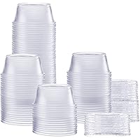 Comfy Package [100 Sets - 3.25 oz.] Plastic Disposable Portion Cups With Lids