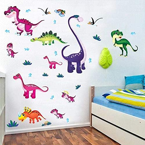 Neli decorations Dinosaur & Rainbow Children Decals Peel and Stick Removable Wall Stickers Multi Colour Dinosaurs for Kids Girls and Boys Nursery Bedroom Sitting Room - Image 4