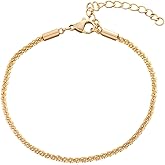 Gold Silver Anklets for Women Sparkly Chain Rhinestone Adjustable Layered Stackable Ankle Bracelets Dainty Summer Beach Jewel
