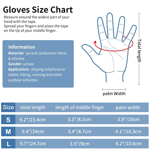 Winter Warm Running Gloves with Grip - Man Woman Touch Screen Thermal Fleece Cold Mitten Black S