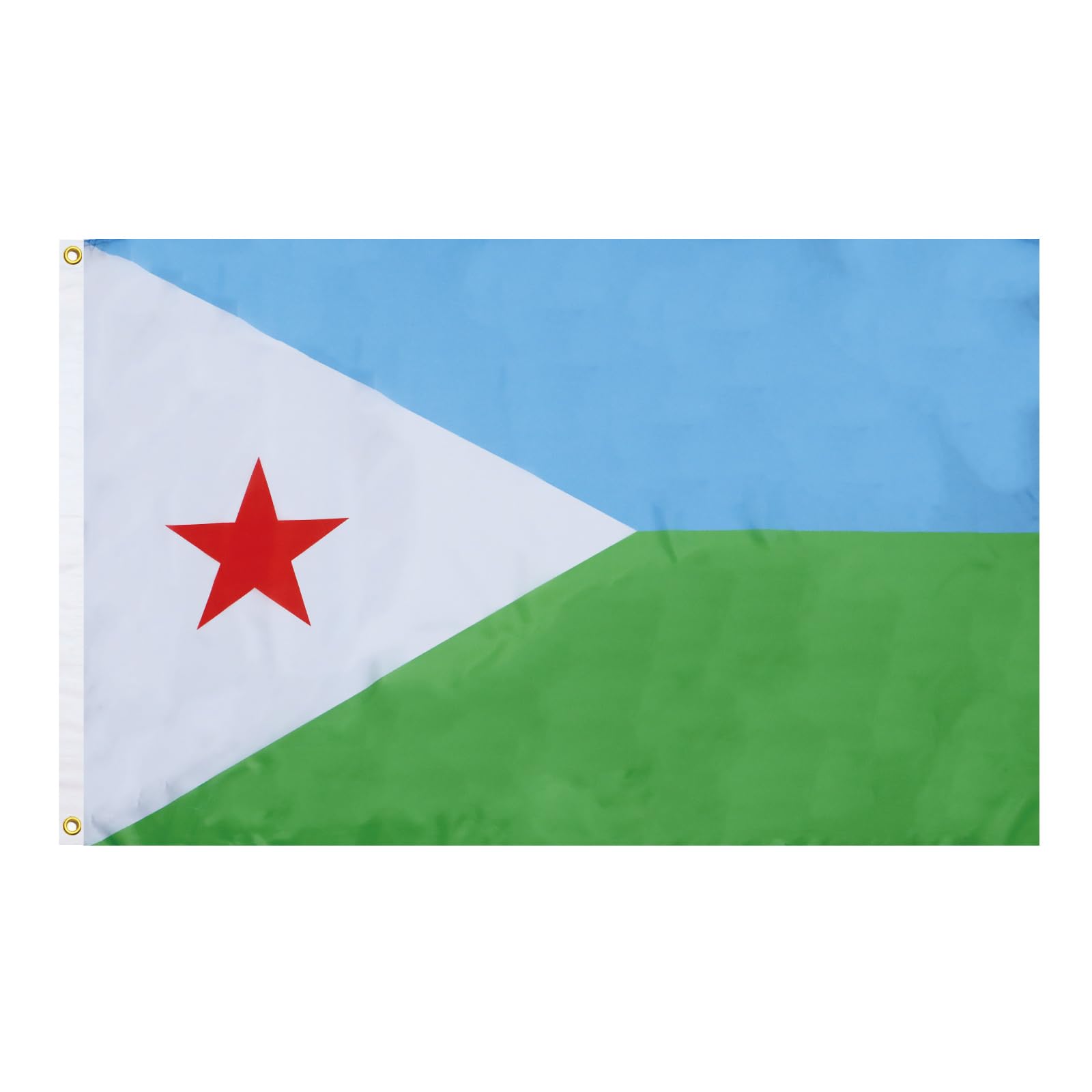 AZ FLAG - Djibouti Flag - 2x3 Ft - 100D Polyester Djiboutian Banner with Two Metal Grommets - Fade Resistant - Vivid Colors - 2' x 3' Feet - 90x60 Cm — image 1
