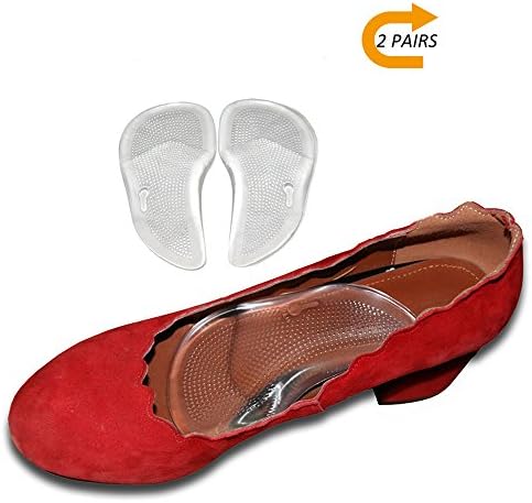 Orthotic Arch Support Cushion,Gel Arch Protector Insole Relief Plantar Fasciitis Pain Flatfoot (2 Pairs)