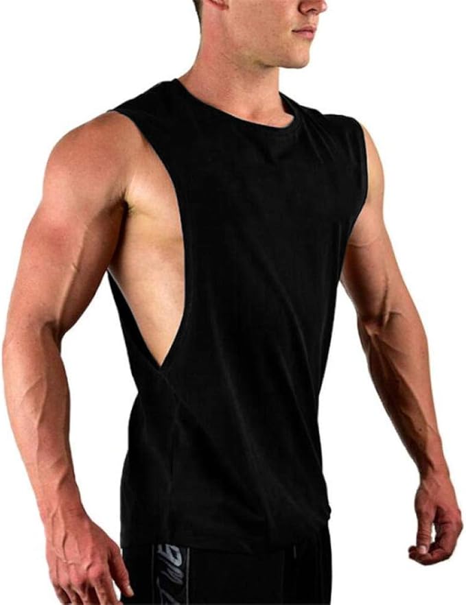 Mens Cut Off Sleeveless Shirt Gyms Stringer Vest Blank Workout Shirt