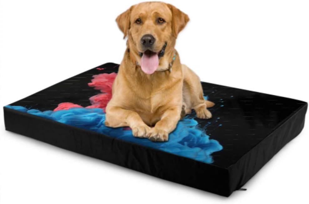 dog sleeping on bed painting